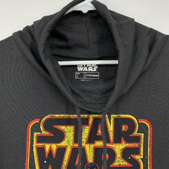 Star Wars Fifth Sun Sweatshirt Top Gray Graphic Cowl Neck Pullover - Picture 3 of 8